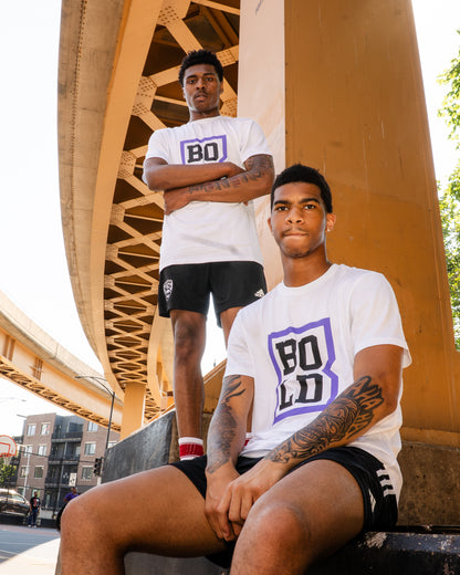 Bold White Logo Tee