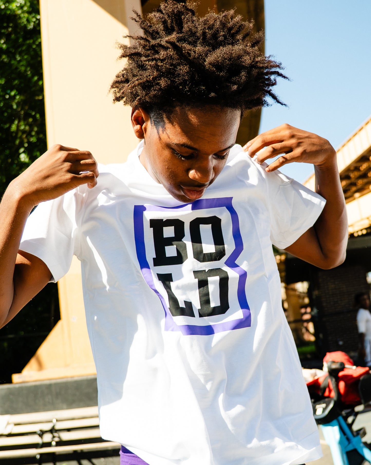 Bold White Logo Tee